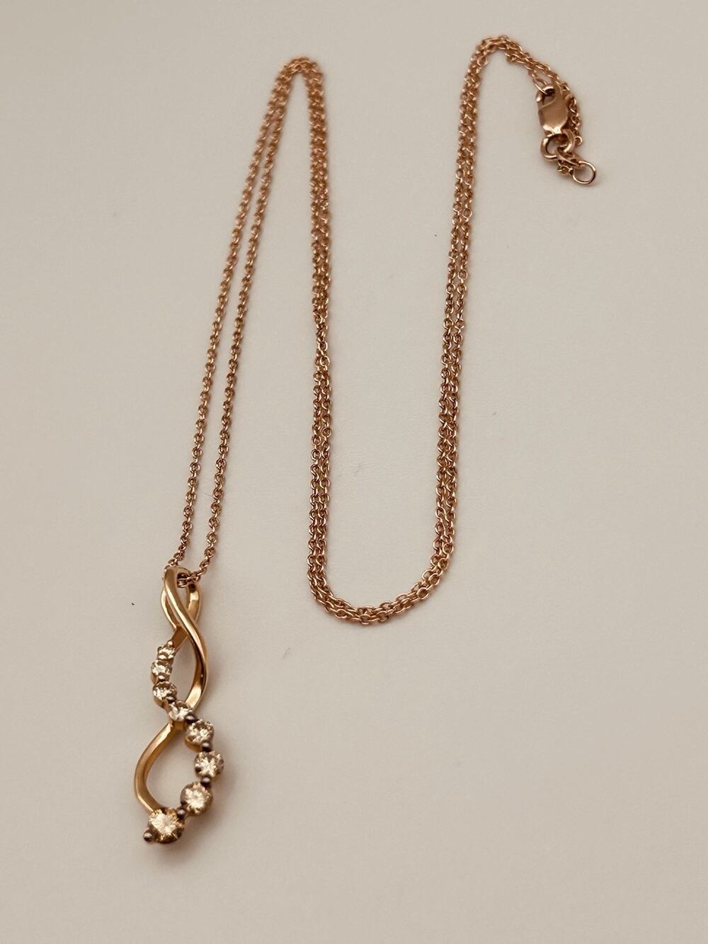 LeVian 14K Rose Gold Natural Brown “Chocolate” Diamond Pendant 18" MSRP $1,799